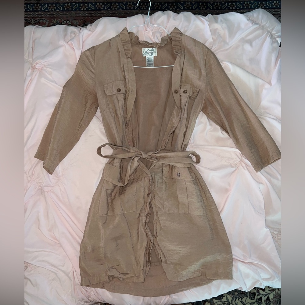 Brown Long Sleeve Button Up Dress